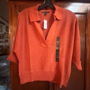 Women’s sz small banana republic three-quarter sleeve sweater cropped Rust color
